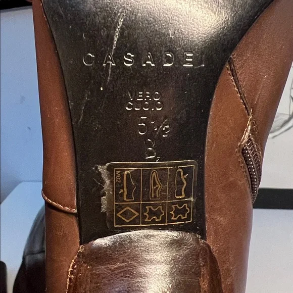 Casadei Brown Leather Knee- High Boots Women's Size:US  5.5 B - Picture 14 of 16